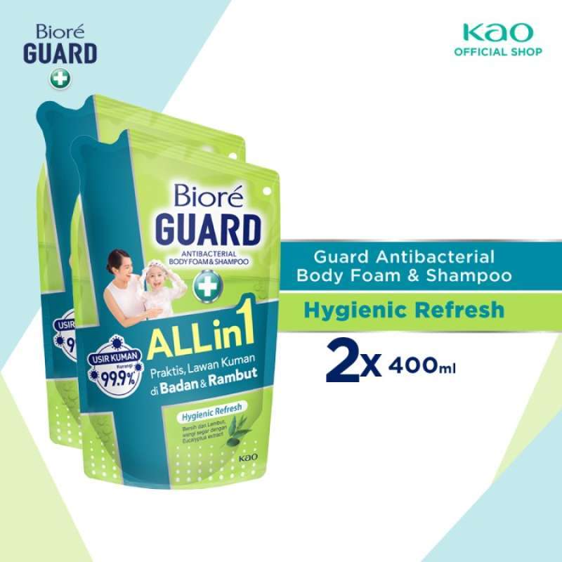 Jual Biore Guard Hygienic 400ml Pouch Twinpack - All In1 Shampo Sabun ...