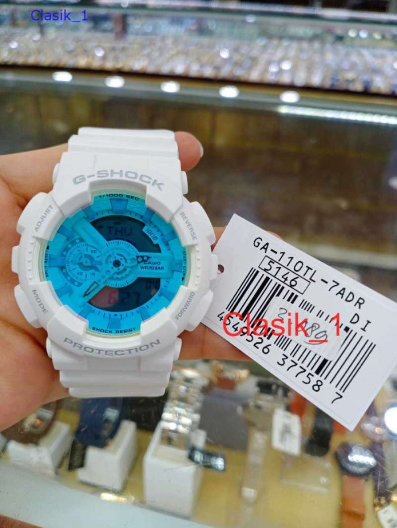 Ga 110 White G Shock With Blue Face Original 100%!! Casio G-SHOCK
