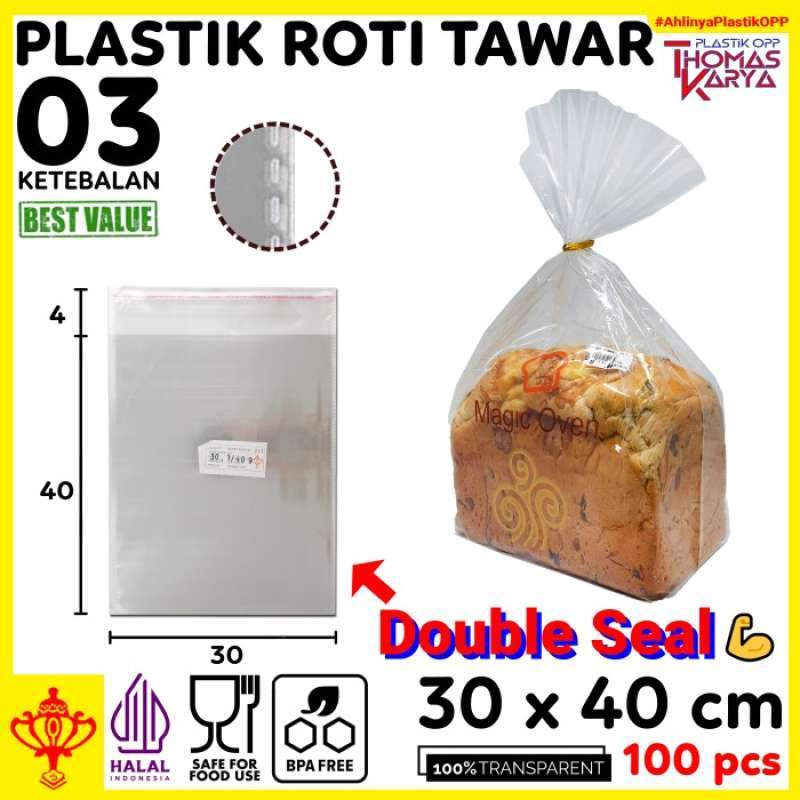 Opp Roti Polos Jual 28x39.5 Plastik Opp Tebal (polos /tanpa Lem) Plastik Roti Tawar ...