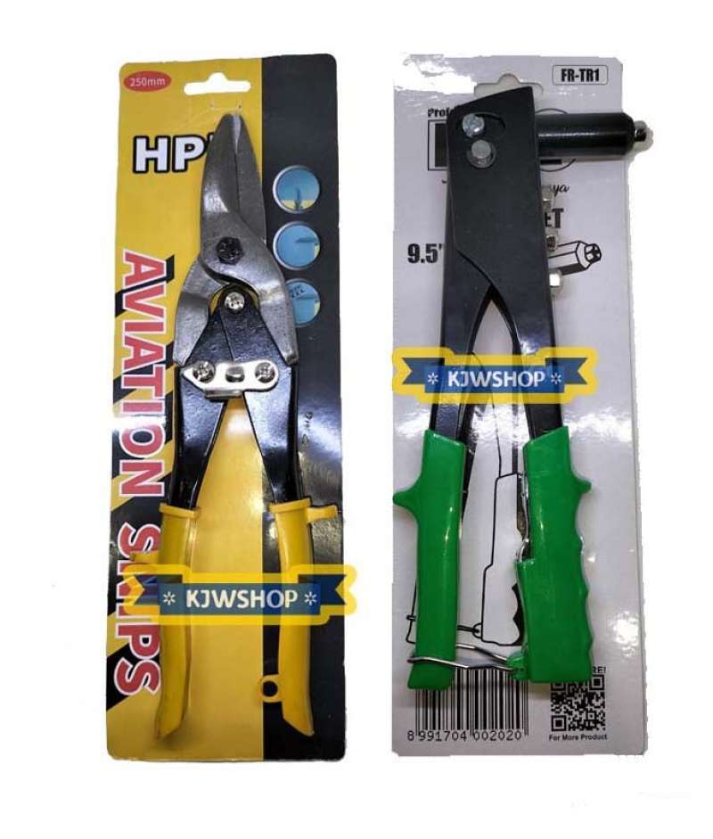 Jual Paket Aviation Snips Gunting Galvalum Lurus 10 Inch Tang Rivet ...