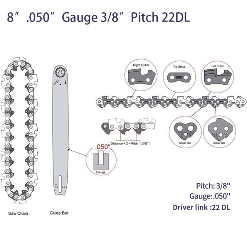Jual Rantai Chainsaw 22 Inch 3/8 & 325 Jld Chain Senso Gergaji Pohon ...