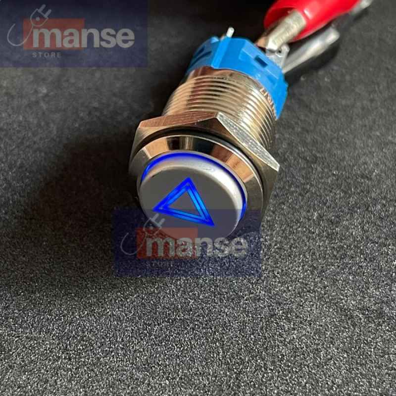 Jual Saklar Switch Waterproof Push On Off 16mm Metal Logo Segitiga ...