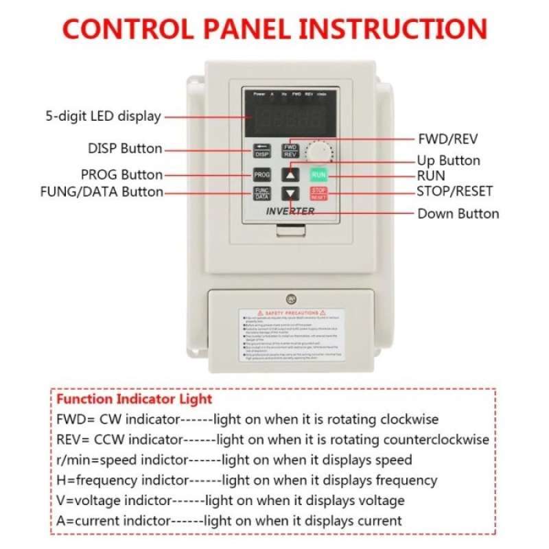 Jual 3 Phase Inverter Vfd Frequency Motor Drive Speed Controller 2.2kw ...