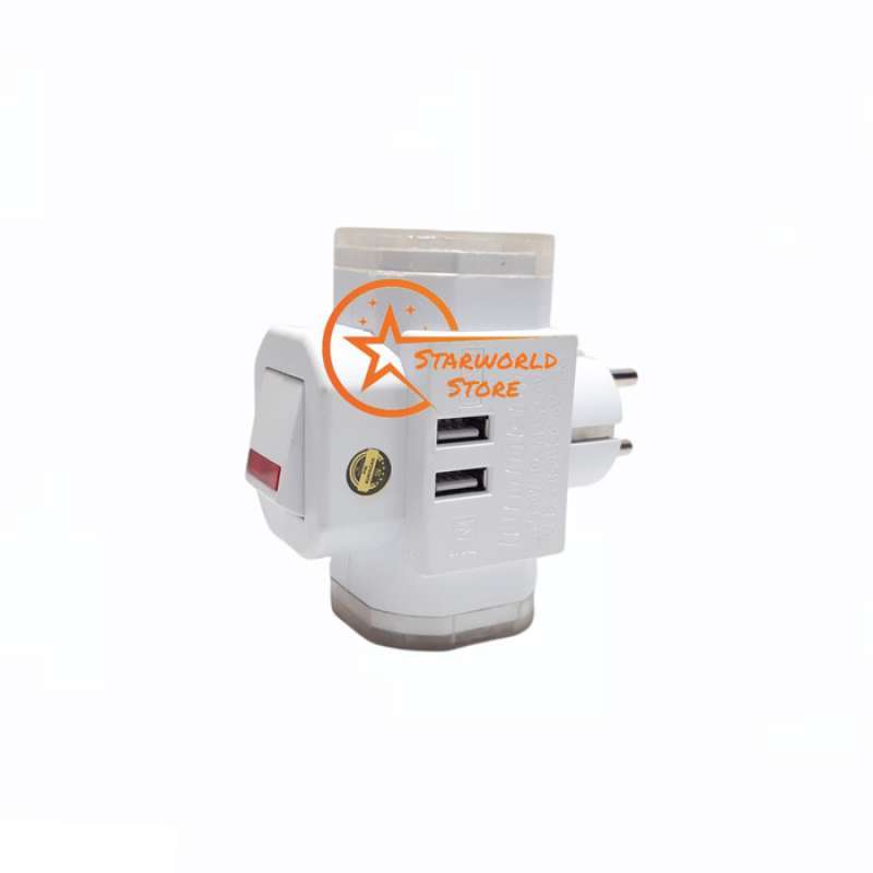 Jual Lumment Steker T-arde Usb+ Switch On/off St-6837 /stop Kontak 3 ...