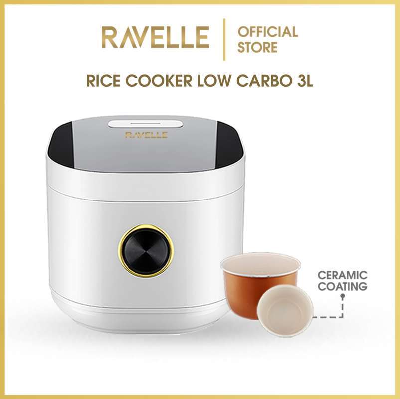 Jual Ravelle Rice Cooker Digital Low Carbo 3 Liter White Penanak Nasi