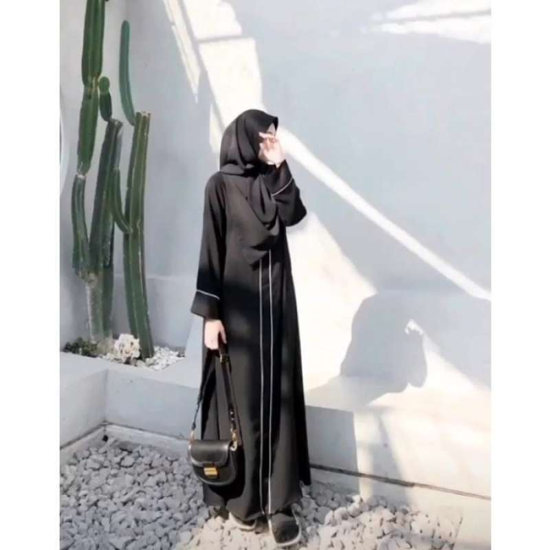 Abaya arab hitam terbaru setelan baju busana wanita muslim syari 2023