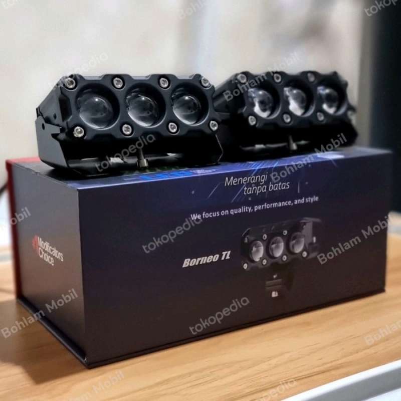 Promo Autovision Mini Bi Led Projector Borneo Tl 3 Lensa 6000k + 3000k ...