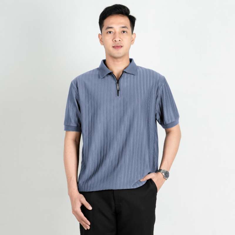 Otsky Polo Shirt Pria Rail Knit New All