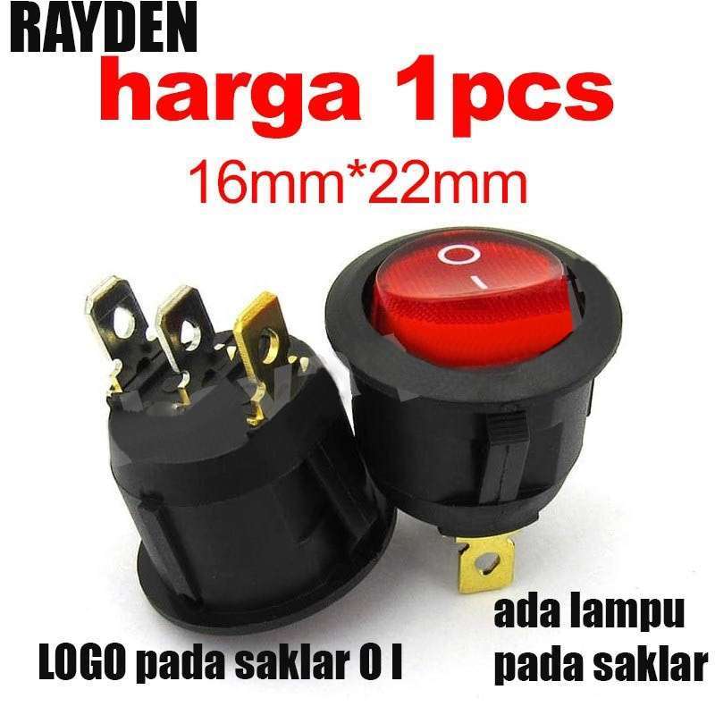 Promo Saklar Switch Bulat 3 Pin Logo 0i Rayden Dengan Lampu Indikator ...