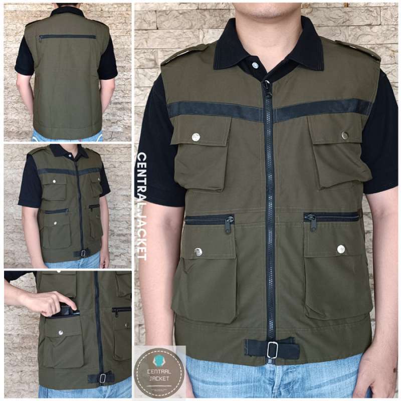 Jual Rompi Kain Katun Pria - Rompi Lapangan - Rompi Outdoor Murah - Xl ...