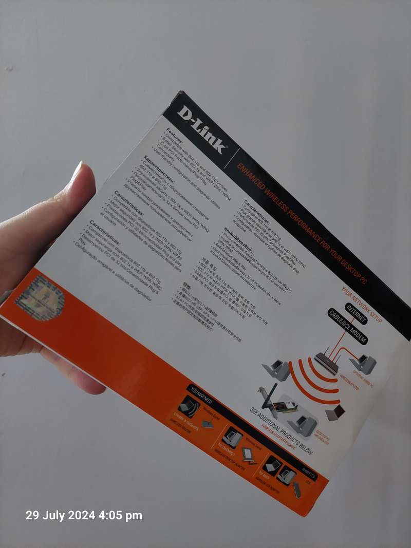 Jual D-link Dwa 510 Wireless G Desktop Adapter Enhanced Performance For ...