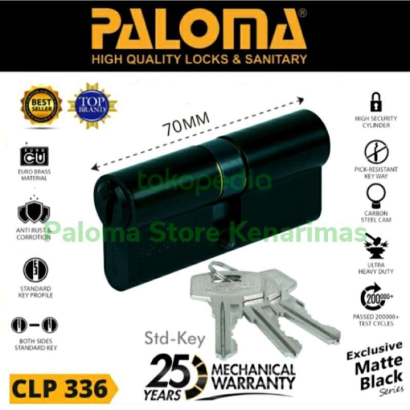 Promo Cylinder Kunci Black Clp 336 Dlx Dc-sk 70mm Standar Key Hitam ...