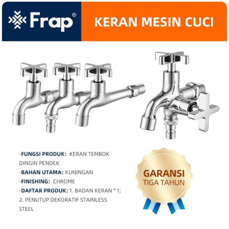 Promo Frap Kran Air Keran Wastafel Kran Taman Tembok 1/2 Kuningan