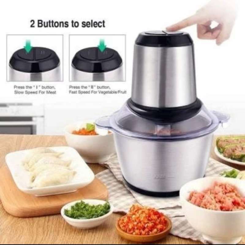 Jual Chopper Blender Stainless Steel, Penggiling Daging Serbaguna 2 ...