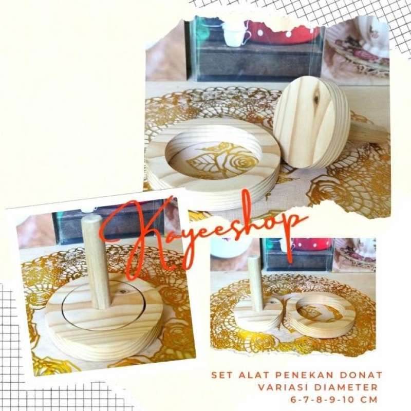 Jual Sale Cetakan Donat Kayu | 1 Set Dengan Ring Pembatas Adonan ...
