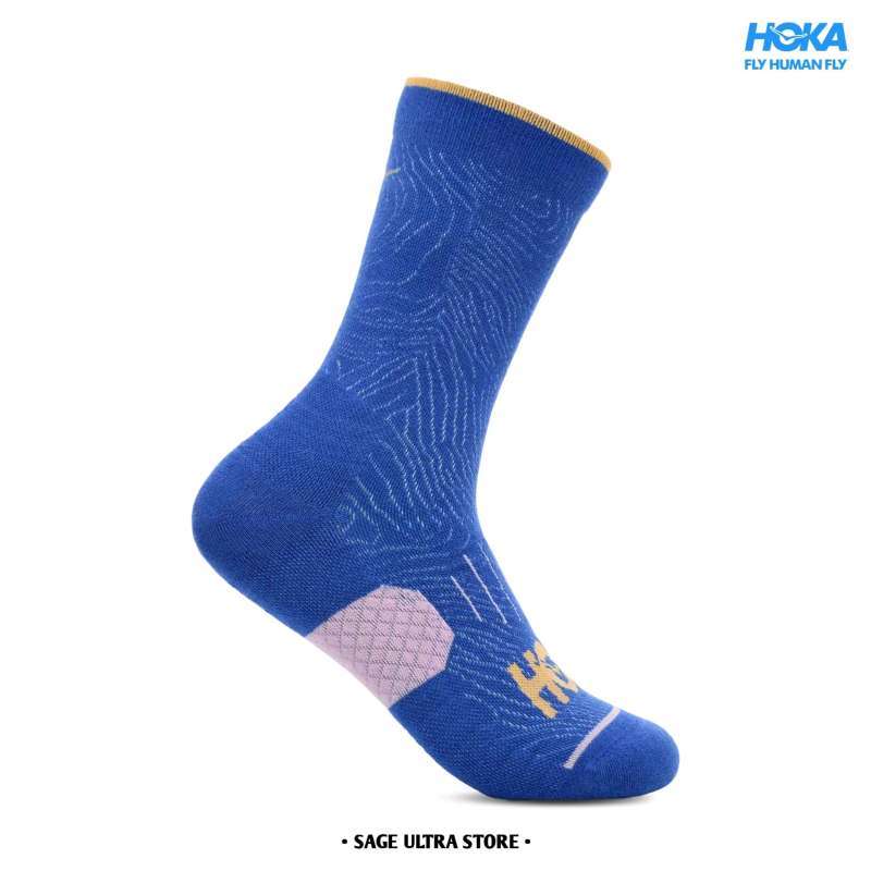 Kaos Kaki Lari Running Hoka Crew Run Sock Unisex Men Women Original  Dazzling Blue L