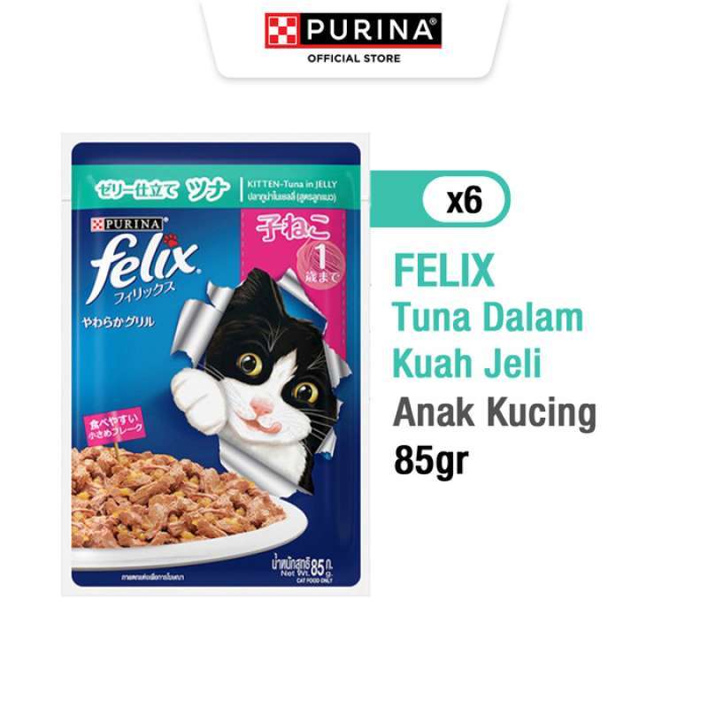 Promo Felix Kitten Tuna Makanan Kucing Basah 85gr X 6pcs Diskon 43