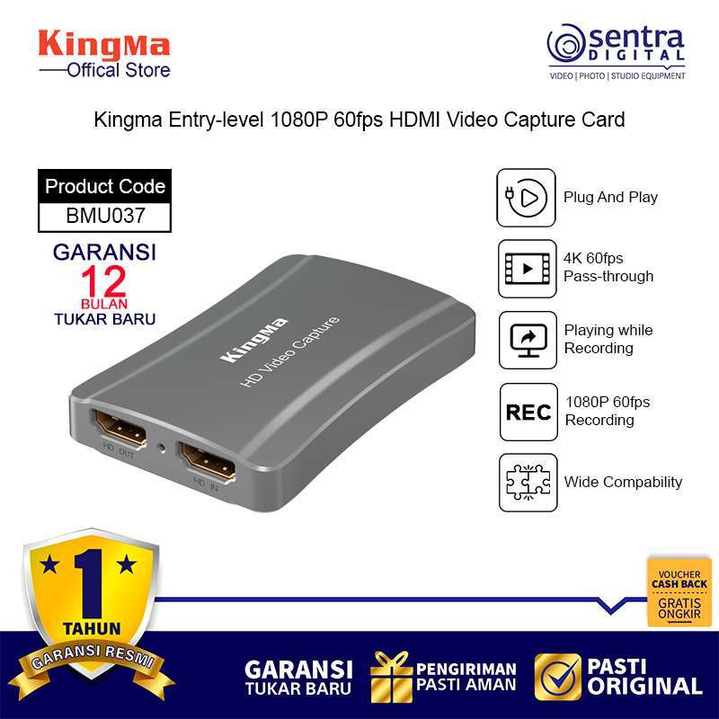 Kingma BMU037 Entry level FullHD 1080P 60p HDMI Video Capture Card USB type  C Audio Adapter