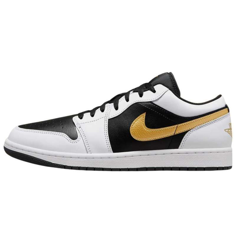 Promo Air Jordan Low White Black Metallic Gold Swoosh (gs