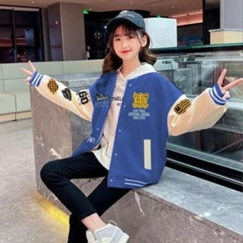 Jaket Baseball Varsity Wanita FULL BORDIR Jaket Baseball Wanita Terbaru  2024/ Varsity Jacket Wanita Gaya Korea Premium Tebal