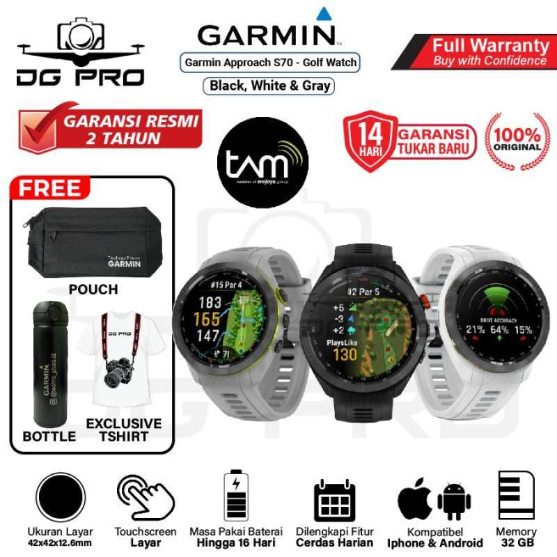 Jual Garmin Approach S70 Golf Watch Garansi Resmi Black Di
