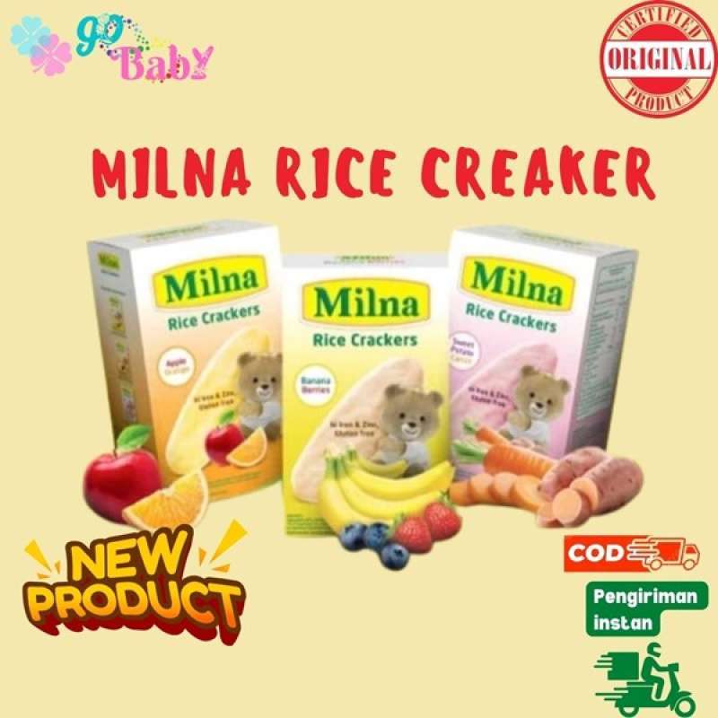Jual Milna Biscuit Rice Creakers Camilan Bayi Usia Bulan