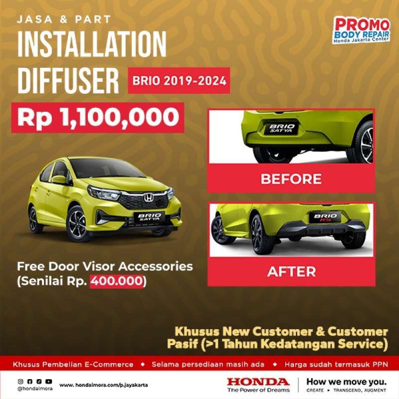 Promo Upgrade Diffuser Brio Satya Ke Brio Rs 2024 (new Customer