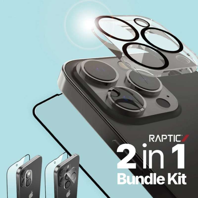X-Doria Raptic in Bundle Kit Tempered Glass Screen Camera Lens  Protector iPhone 16 16 PRO 16 PLUS 16 PRO MAX Pelindung Layar Cover  Lensa