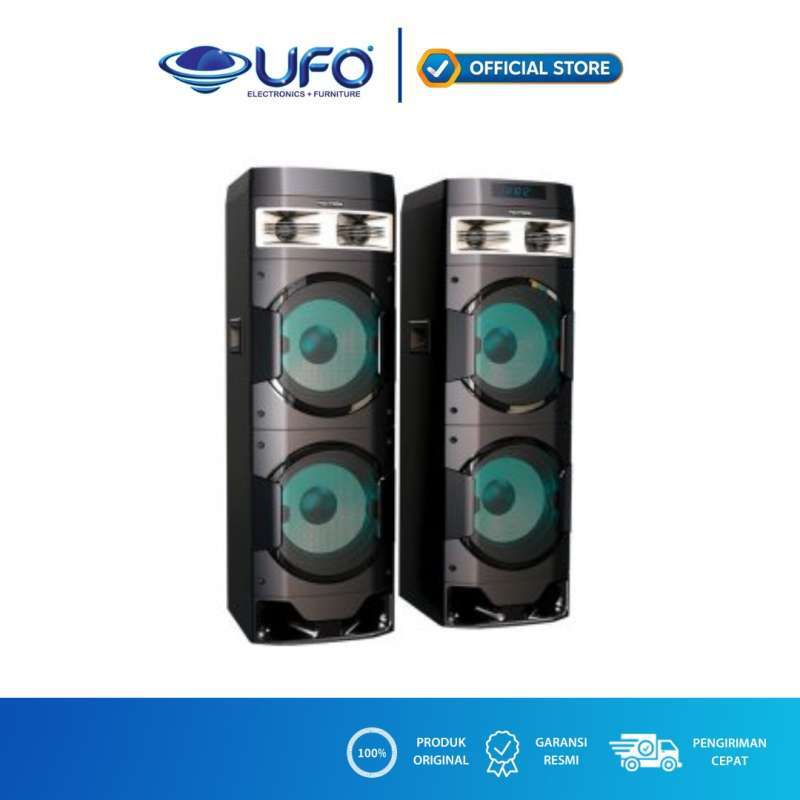 Polytron Bluetooth Active Speaker with Double 10-inch Woofers, Super Bass, and 3-Band EQ for Indoor and Outdoor Audio Enthusiasts