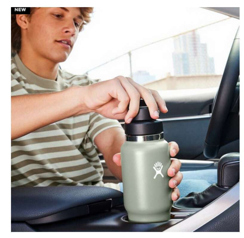 Hydro Flask 32oz Wide Mouth Travel Bottle with Flex Chug Cap Botol Minum  Black