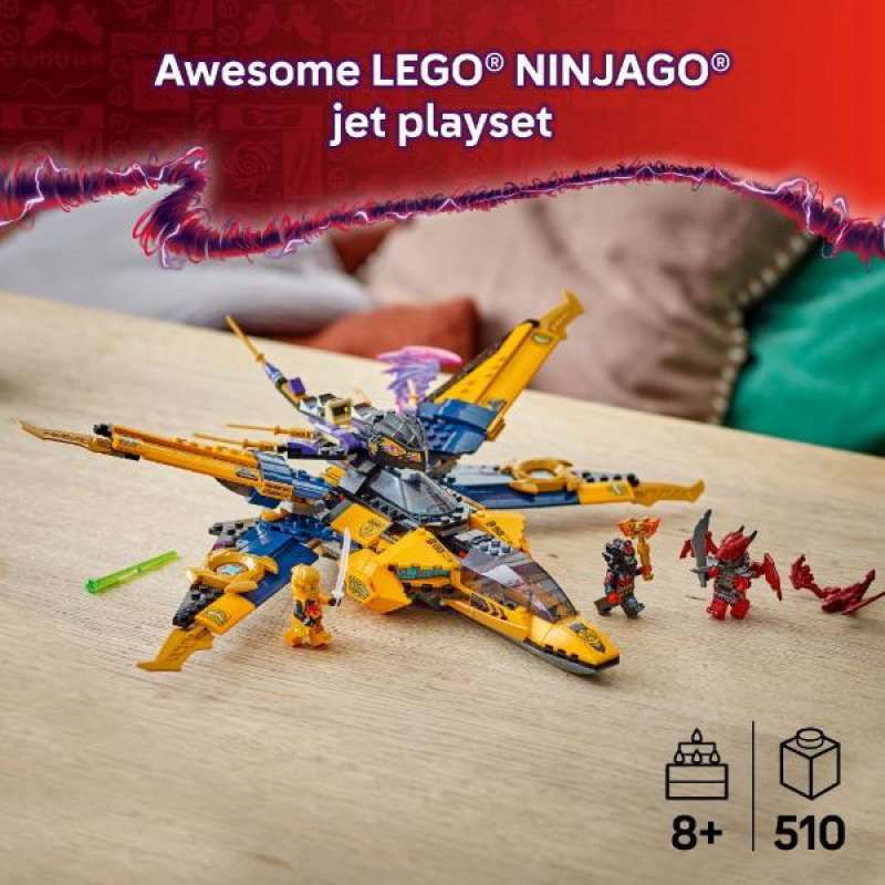 LEGO Ninjago 71833 Ras and Arin's Super Storm Jet (510 Pieces) Ninja Toys  (8 Tahun+)