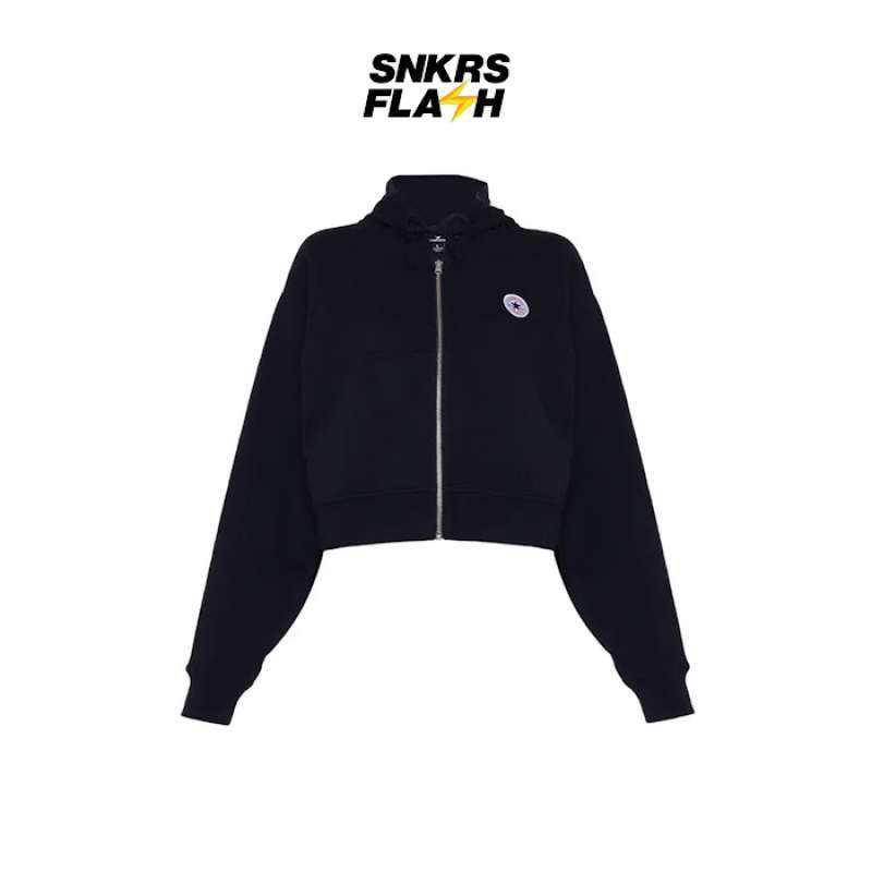 Jaket Wanita CONVERSE RETRO CHUCK FZ HOODIE BLACK LJ1054001