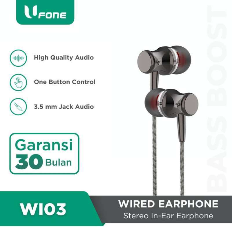 Jual Ufone Wi03 Wired Earphone Jack Audio In-ear Headset