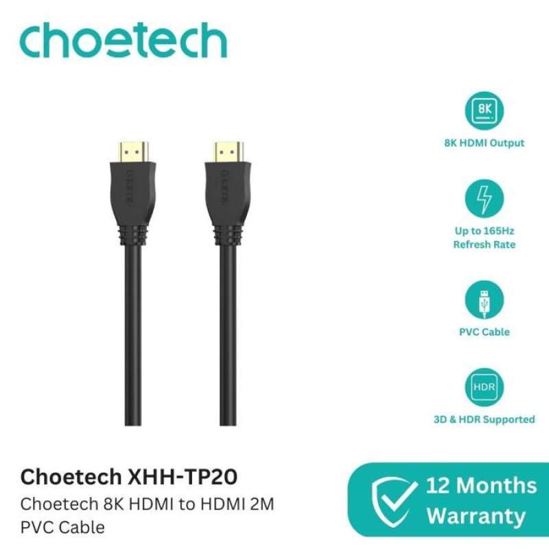 Choetech XHH-TP20 Kabel HDMI to HDMI 8K 4K 2K 2M PVC Cable 3D HDR  2M/2meter
