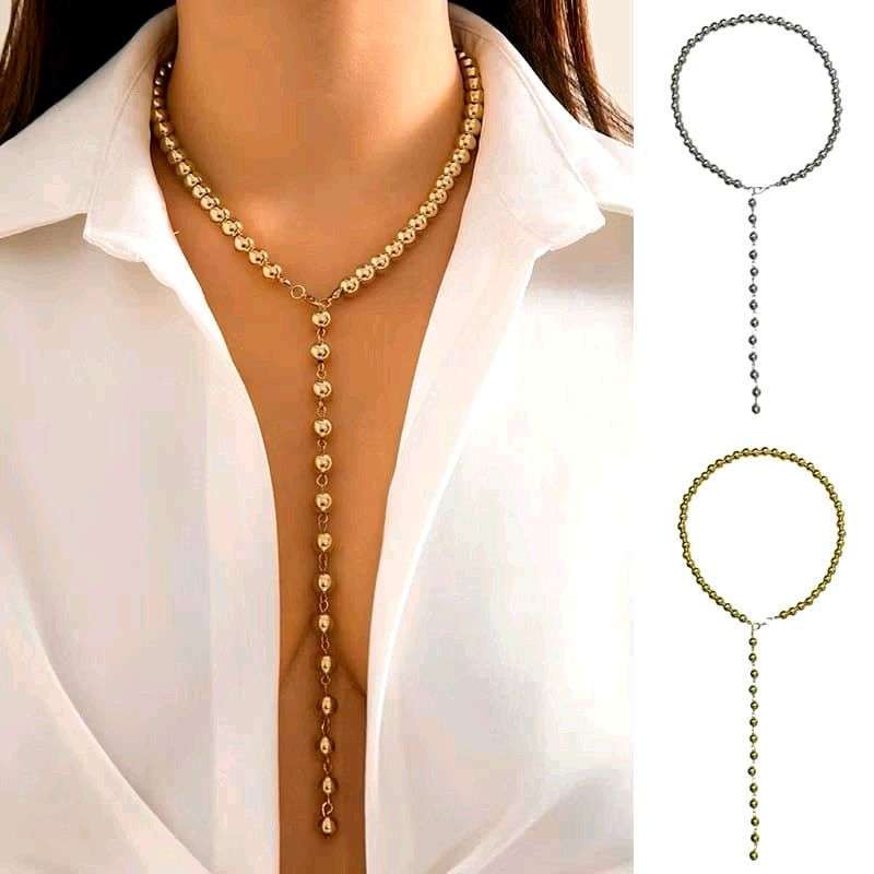 Kalung Long Gold Y Necklace Kalung Lariat Lingkaran – J&CO Jewellery