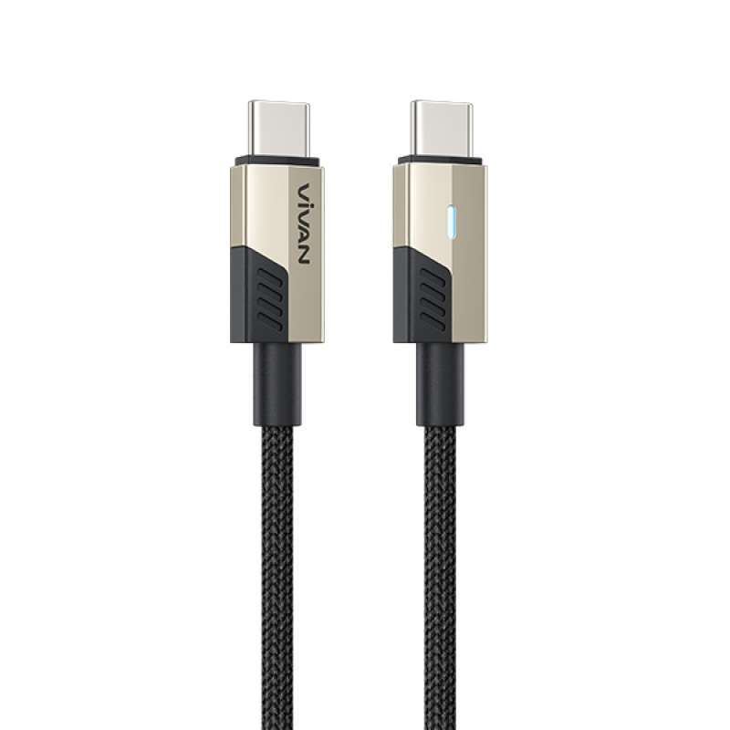 VIVAN ZINC Alloy WITH LED DATA CABLE, VDFCC100,BRAID C-TO-C