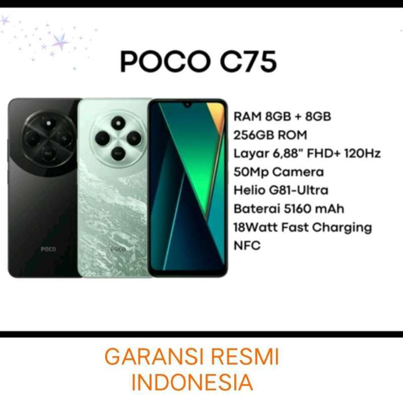 Jual Redmi Poco C75 RAM 8/256 GB Garansi Resmi Original 1 Tahun