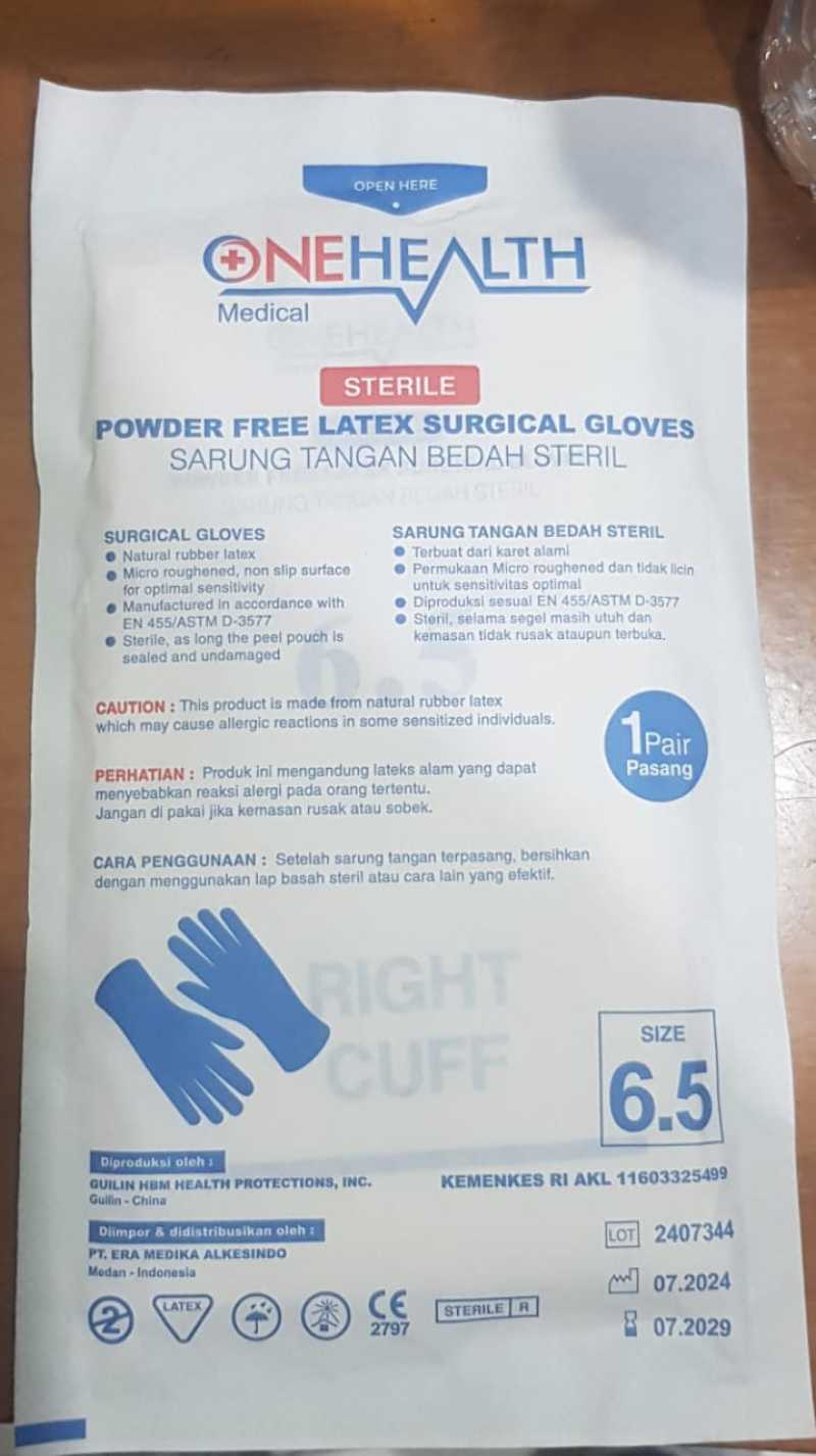 POWDER FREE LATEX SURGICAL GLOVES STERILE SIZE