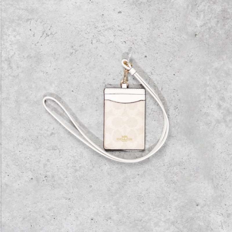 Jual Lanyard Coach Monogram Ivory White Beige Lanyard Card  display picture 3
