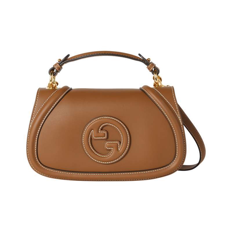 Gucci Blondie Medium Top Handle Bag Smooth Leather Brown