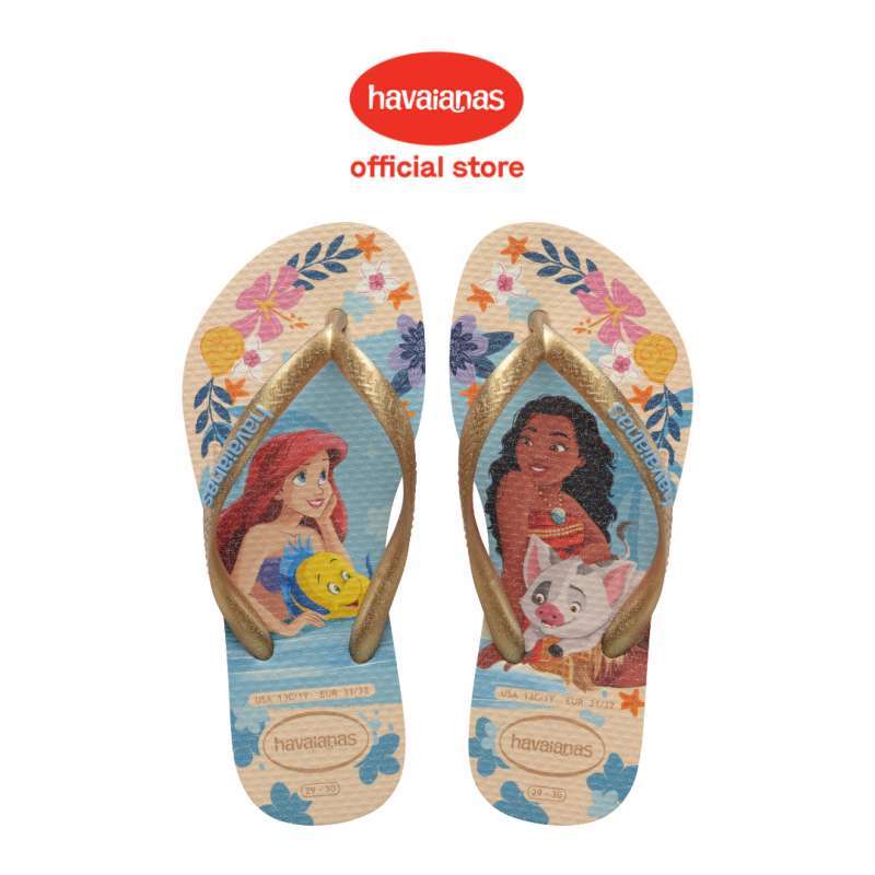 Havaianas 8811 Kids Slim Princess Beige Straw/Beige Straw Sandal Anak