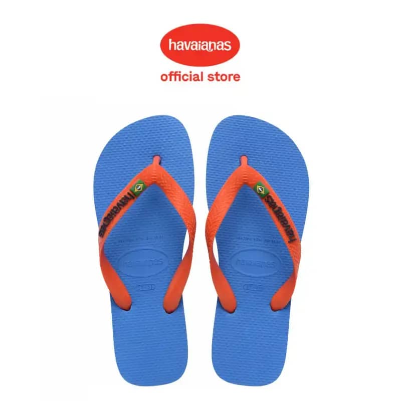 Havaianas 2609 Brasil Logo Blue/Orange Sandal Pria