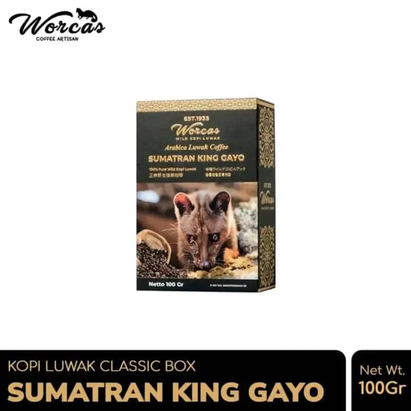Jual Worcas Kopi Luwak Liar Sumatran King Gayo Classic Box 100gr