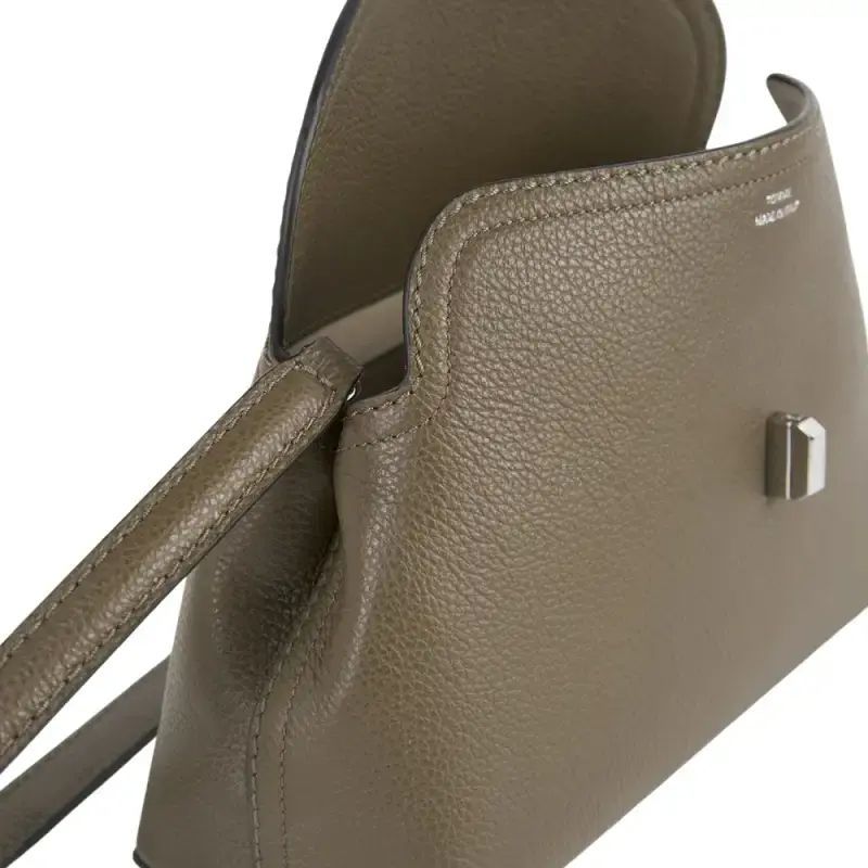 Promo Toteme T-lock Grained Leather Clutch Bag Dark Taupe Diskon 27% Di ...