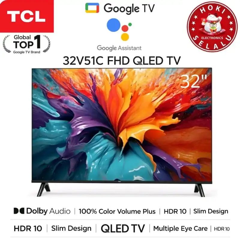 Jual Tcl Smart Google Tv 32 Inch 32v51c Qled Quantum Dot Led 2k