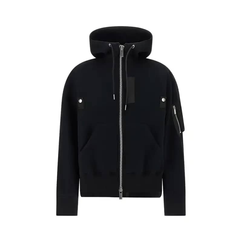 Promo Sacai Sponge X Nylon Twill Hoodie Black Diskon 27% Di Seller