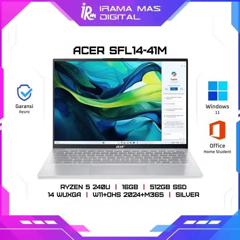 Jual Acer Sfl14-41m Ryzen 5 240u/16gb/512gb Ssd/14 Wuxga/w11+ohs 2024 ...