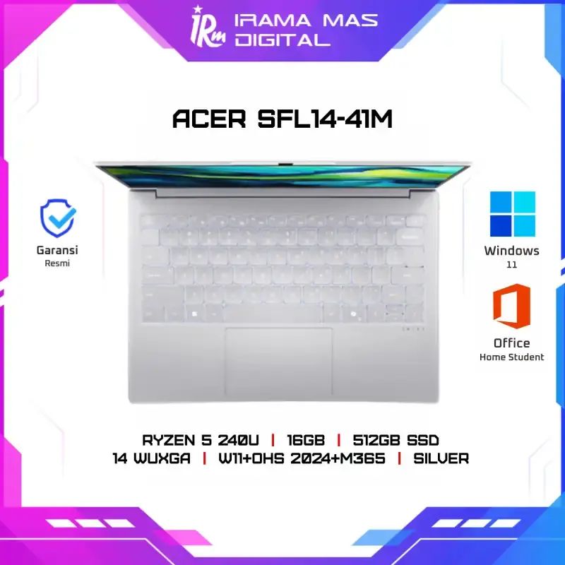 Jual Acer Sfl14-41m Ryzen 5 240u/16gb/512gb Ssd/14 Wuxga/w11+ohs 2024 ...