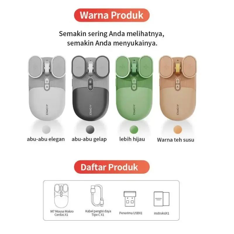 Jual Acc Komp - Mouse Ai M7 Wireless Bluetooth Miclink Rulink Voice ...