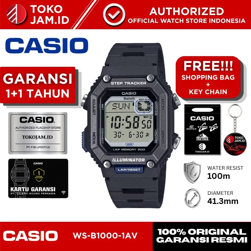 Promo Jam Tangan Pria Casio Ws-b1000-1av Original Digital Black ...